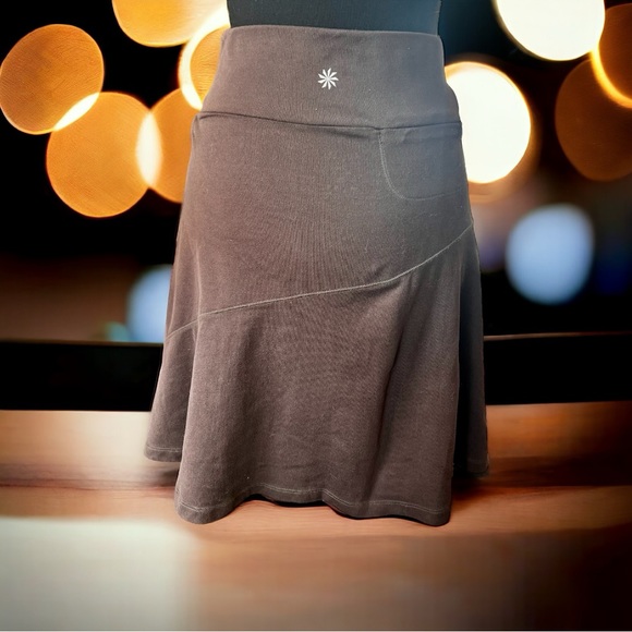 Athleta Women’s Fit Flare Everyday Skirt Brown Illusion Slit Zip Pocket XXS - Picture 4 of 11